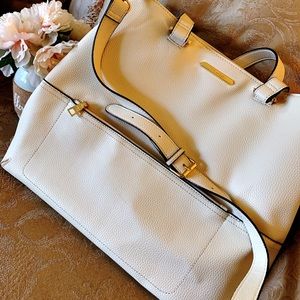 Steve Madden White & Gold Shoulder Satchel Bag
